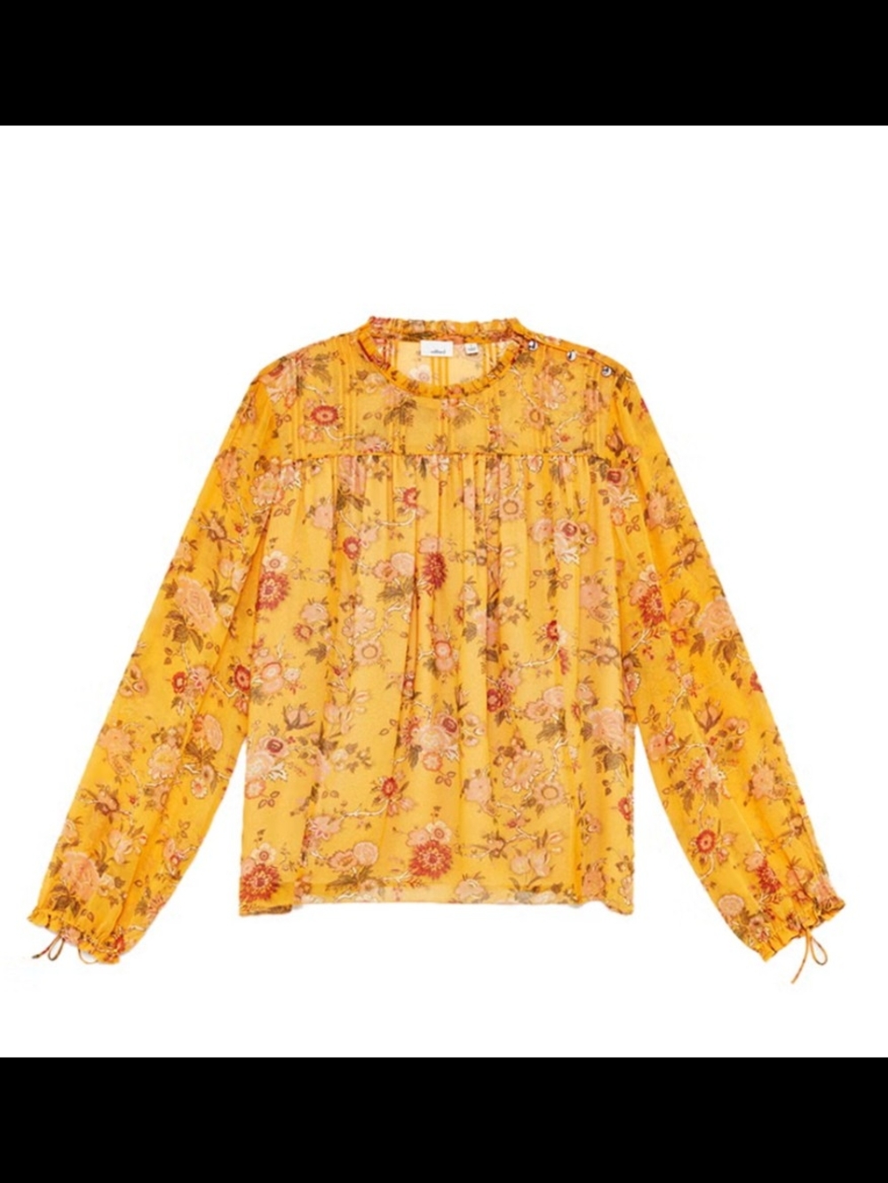 Mustard Yellow Floral Ruffle Wilfred Blouse